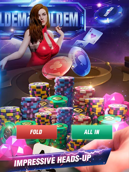 Holdem or Foldem - Texas Poker (Холдем или Фолдем)  [МОД Бесконечные монеты] Screenshot 3