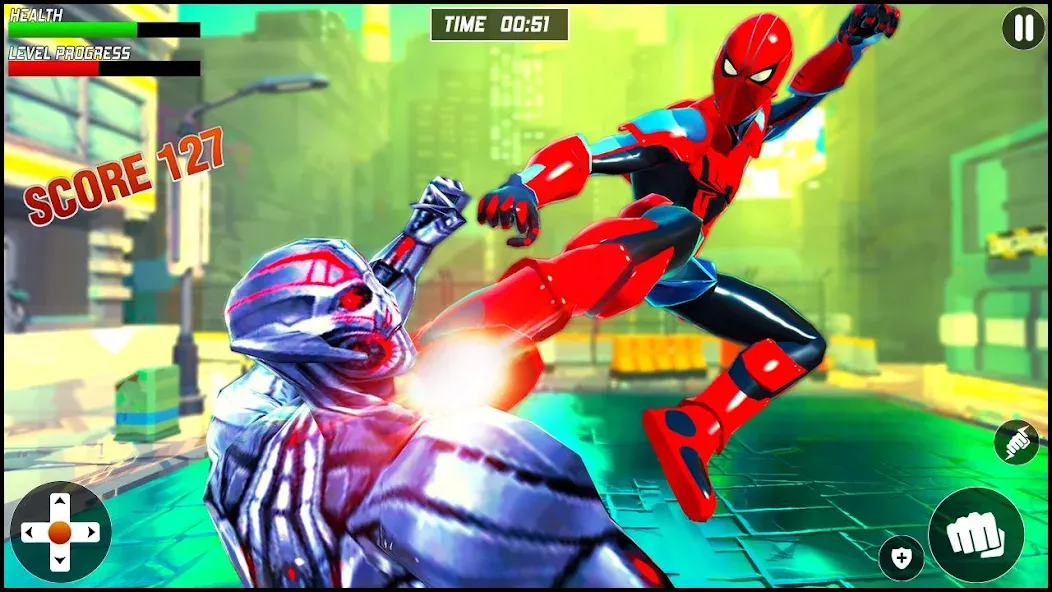 Strange Robot Spider hero Game  [МОД Бесконечные монеты] Screenshot 3