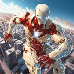 Скачать взломанную Super hero Flying iron jet man  [МОД Mega Pack] - последняя версия apk на Андроид