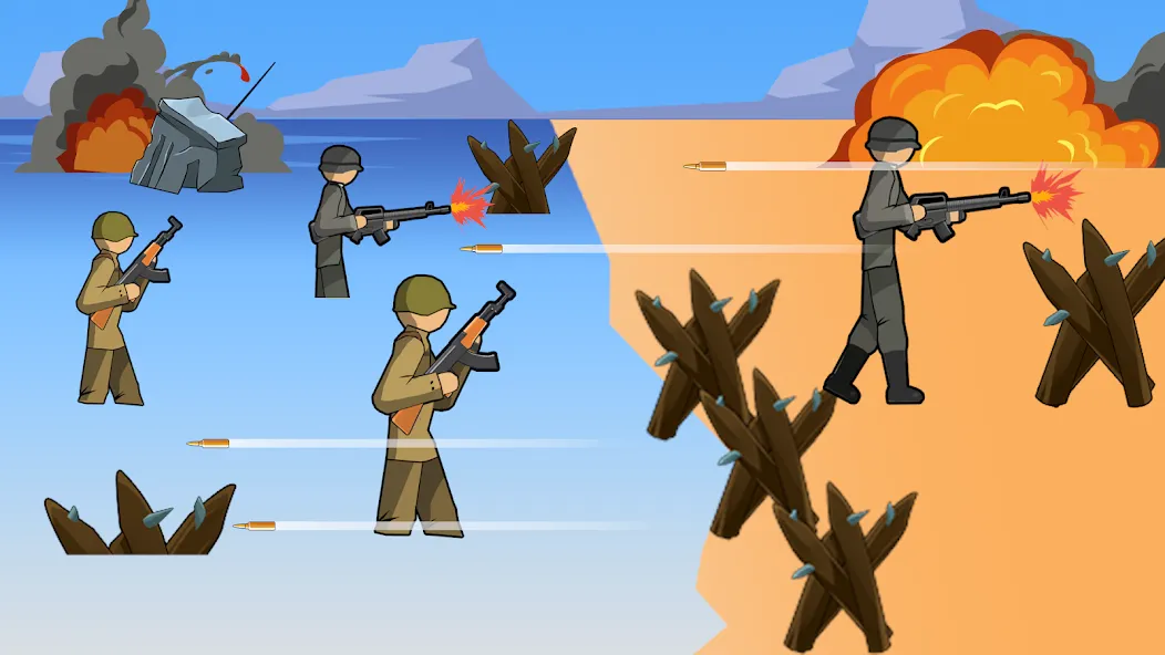 Stickman WW2 (Стикмэн Вторая Мировая война)  [МОД Menu] Screenshot 1