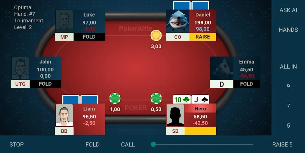 Offline Poker AI - PokerAlfie (Оффлайн Покер ИИ)  [МОД Много денег] Screenshot 3