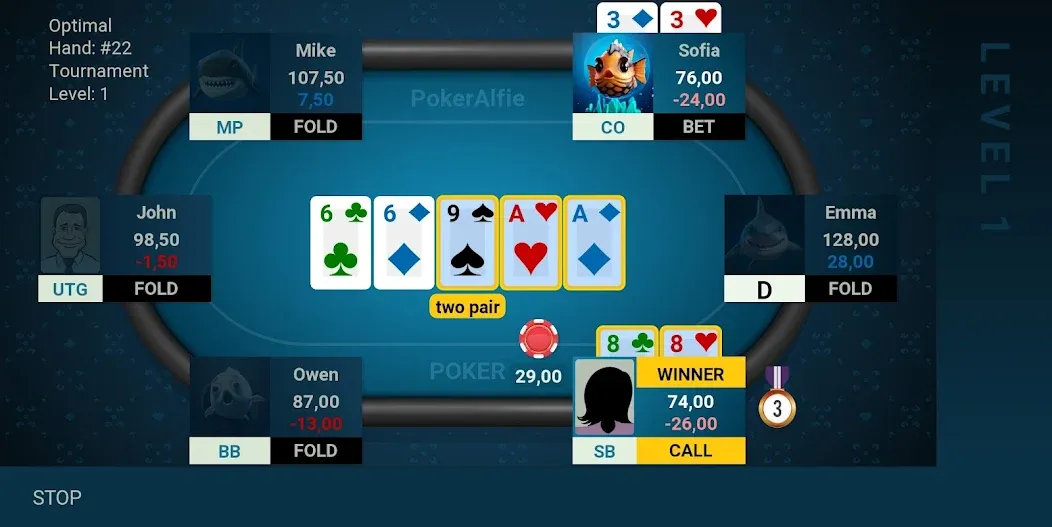 Offline Poker AI - PokerAlfie (Оффлайн Покер ИИ)  [МОД Много денег] Screenshot 5