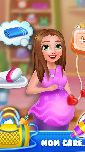 Mom newborn babysitter care (Мама новорожденного няня заботится)  [МОД Mega Pack] Screenshot 3