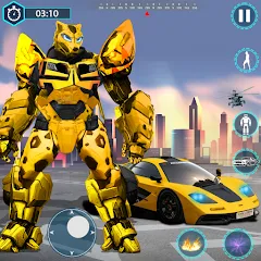 Скачать взломанную Flying Robot Transforming Game  [МОД Бесконечные монеты] - последняя версия apk на Андроид