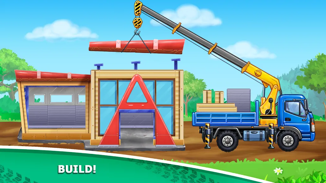 Kids truck games Build a house  [МОД Много денег] Screenshot 4