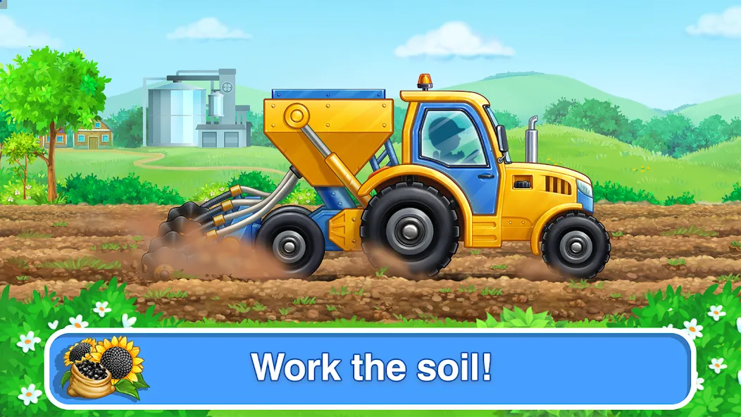 Tractor, car: kids farm games  [МОД Бесконечные монеты] Screenshot 2