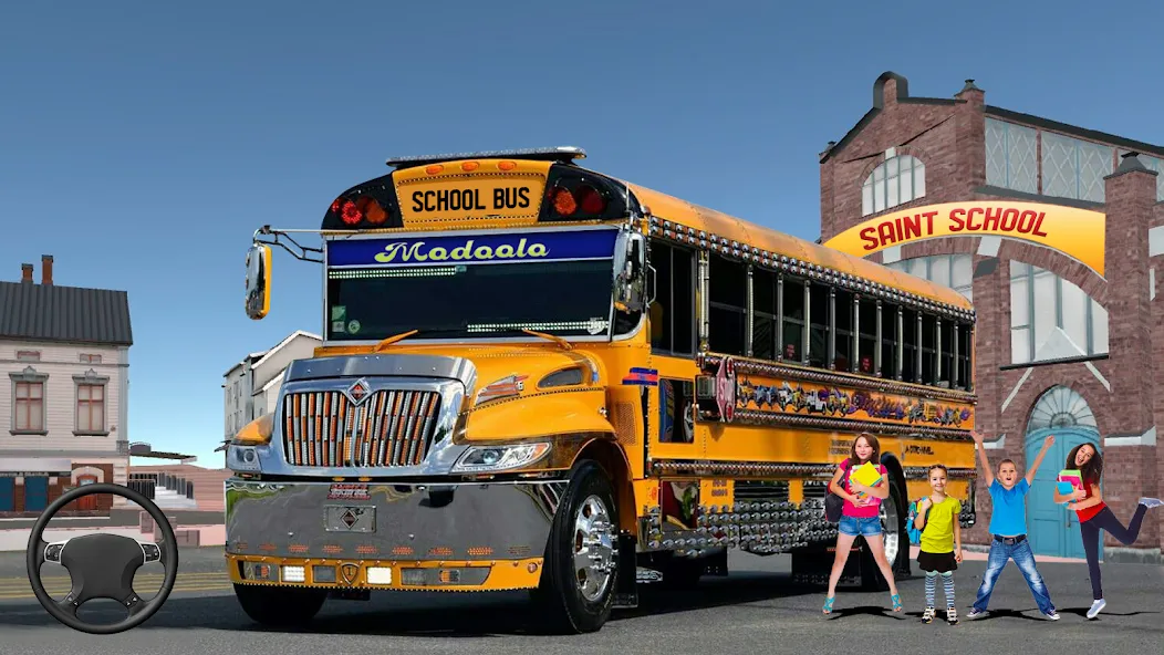 School Bus Transport Simulator (Школьный Автобусный Транспортный Симулятор)  [МОД Unlimited Money] Screenshot 1