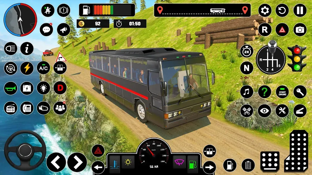 Offroad Bus Simulator Bus Game (Оффроуд Автобус Симулятор Игра)  [МОД Unlimited Money] Screenshot 2