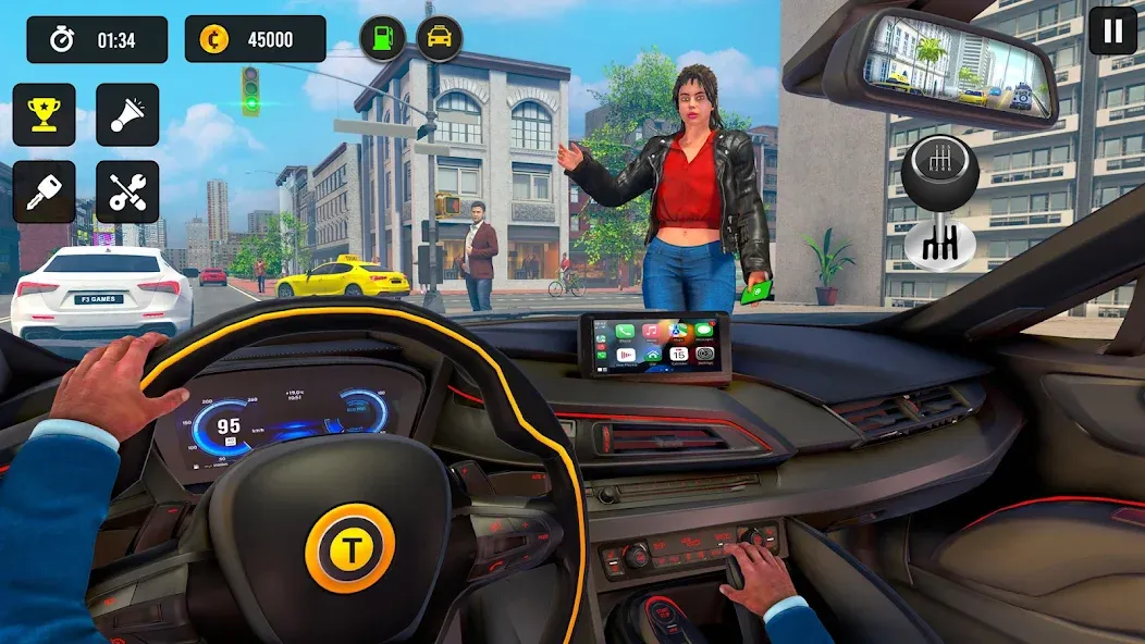 Taxi Simulator 3d Taxi Driver  [МОД Бесконечные деньги] Screenshot 1