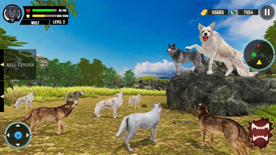 Wild Wolf Simulator Games  [МОД Menu] Screenshot 5