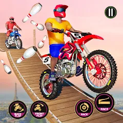 Скачать взломанную Motor Bike Stunt Racing Games (Мотор Байк Стант Гонки Игры)  [МОД Unlocked] - стабильная версия apk на Андроид