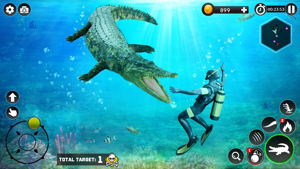 Hungry Animal Crocodile Games  [МОД Все открыто] Screenshot 4