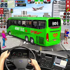 Взломанная US Military Coach Simulator 3D  [МОД Много денег] - стабильная версия apk на Андроид