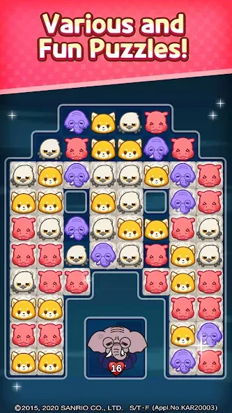 Aggretsuko : Match 3 Puzzle (Аггретсуко)  [МОД Бесконечные деньги] Screenshot 4