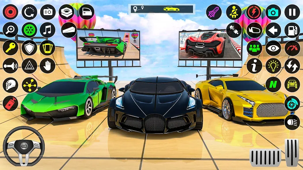 GT Car Stunt Race: Mega Ramps (Джи Ти Кар Стант Рейс)  [МОД Бесконечные монеты] Screenshot 5