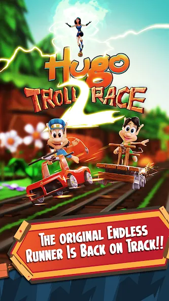 Hugo Troll Race 2: Rail Rush (Хуго Тролл Гонка 2)  [МОД Menu] Screenshot 1