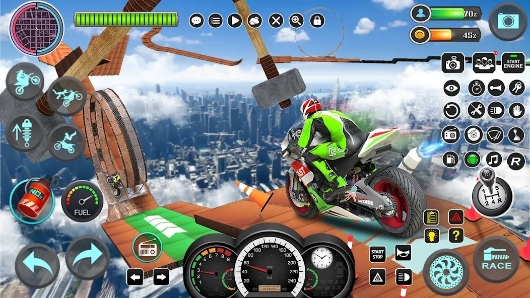 Mega Ramp Bike Stunts Games 3D  [МОД Много монет] Screenshot 2