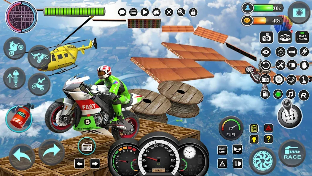 Mega Ramp Bike Stunts Games 3D  [МОД Много монет] Screenshot 3