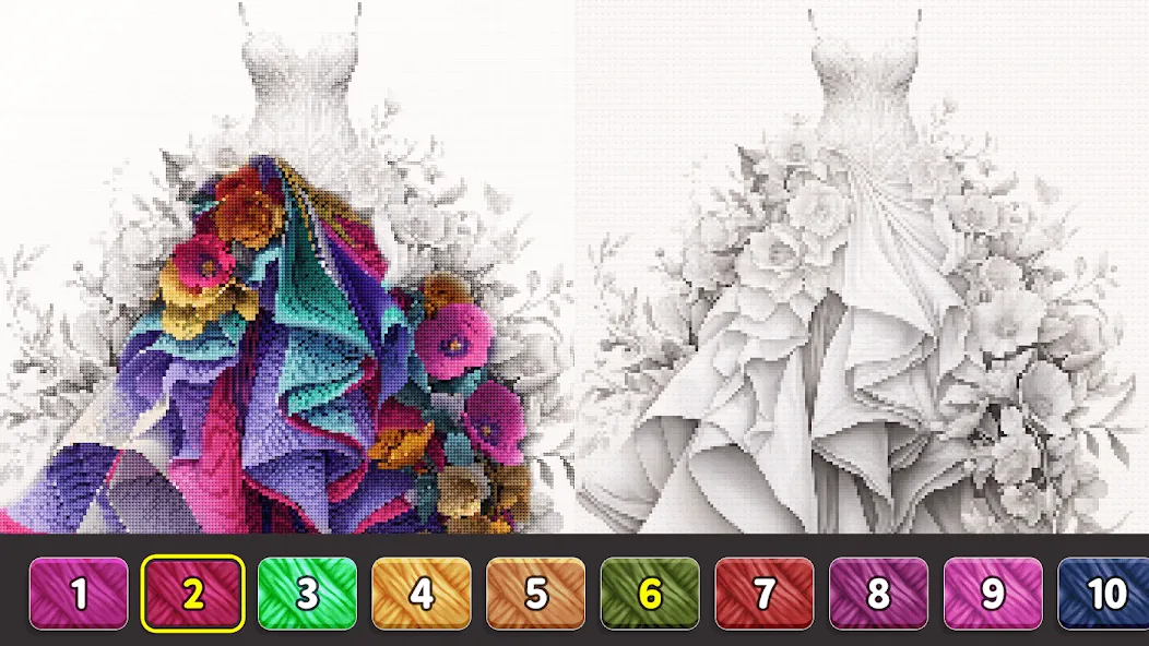 Cross Stitch: Color by Number  [МОД Много денег] Screenshot 2