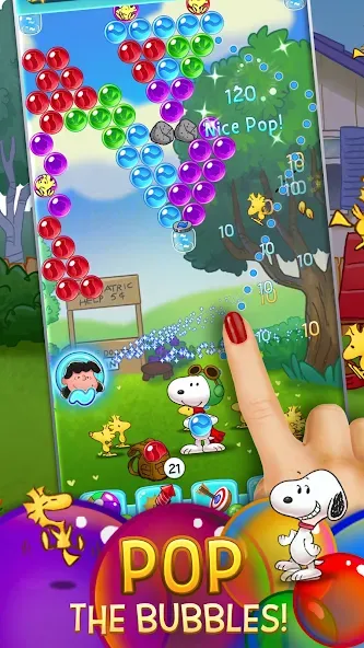 Bubble Shooter - Snoopy POP! (Бабл шутер)  [МОД Бесконечные монеты] Screenshot 1