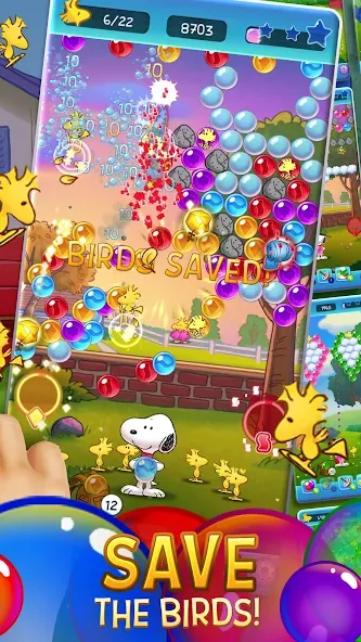 Bubble Shooter - Snoopy POP! (Бабл шутер)  [МОД Бесконечные монеты] Screenshot 2