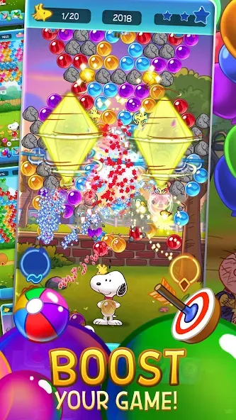 Bubble Shooter - Snoopy POP! (Бабл шутер)  [МОД Бесконечные монеты] Screenshot 4