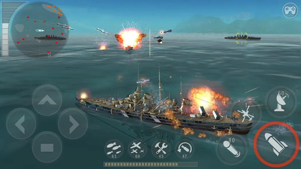 WARSHIP BATTLE:3D World War II  [МОД Бесконечные деньги] Screenshot 1