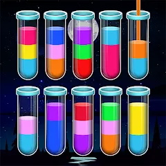 Взломанная Water Sort Color Sorting games (Вотер Сорт Колор Сортинг гейм)  [МОД Много монет] - последняя версия apk на Андроид