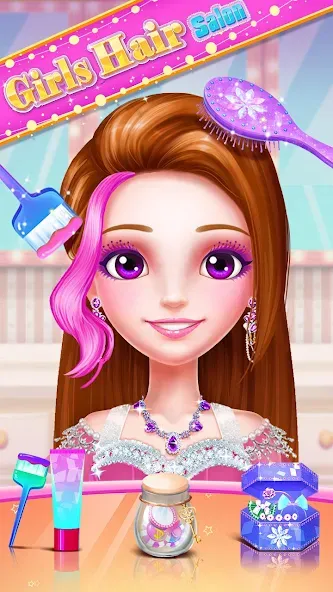 Girls Hair Salon  [МОД Бесконечные деньги] Screenshot 4