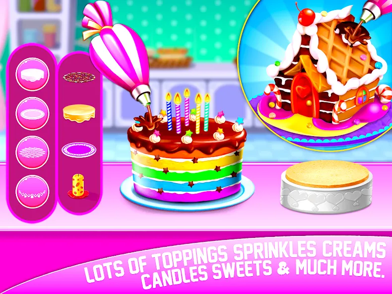 Cake Maker Sweet Bakery Games  [МОД Много монет] Screenshot 1