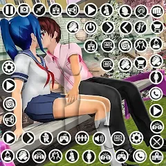 Скачать взлом Anime High School Girl Life 24 (Аниме жизнь школьной девушки 24)  [МОД Mega Pack] - стабильная версия apk на Андроид