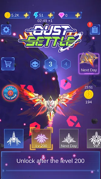 Dust Settle 3D - Galaxy Attack (Даст Сеттл 3Д)  [МОД Бесконечные деньги] Screenshot 1