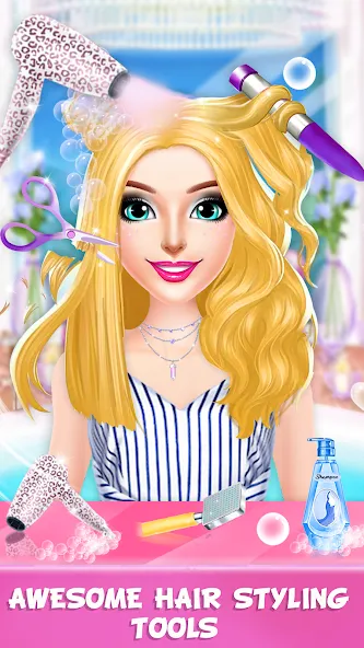 Braided Hair Salon Girls Games  [МОД Все открыто] Screenshot 4