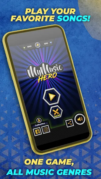 Guitar Hero Mobile: Music Game (Гитар Хиро Мобайл)  [МОД Много денег] Screenshot 1