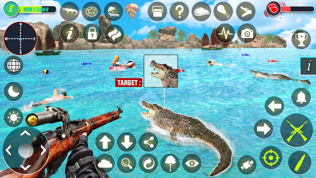 Crocodile Hunting Animal Games (Крокодил Охота Игры с животными)  [МОД Unlocked] Screenshot 5