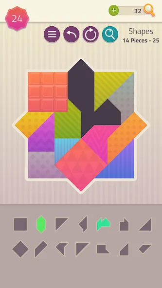 Polygrams - Tangram Puzzles (Полиграммы)  [МОД Бесконечные деньги] Screenshot 4