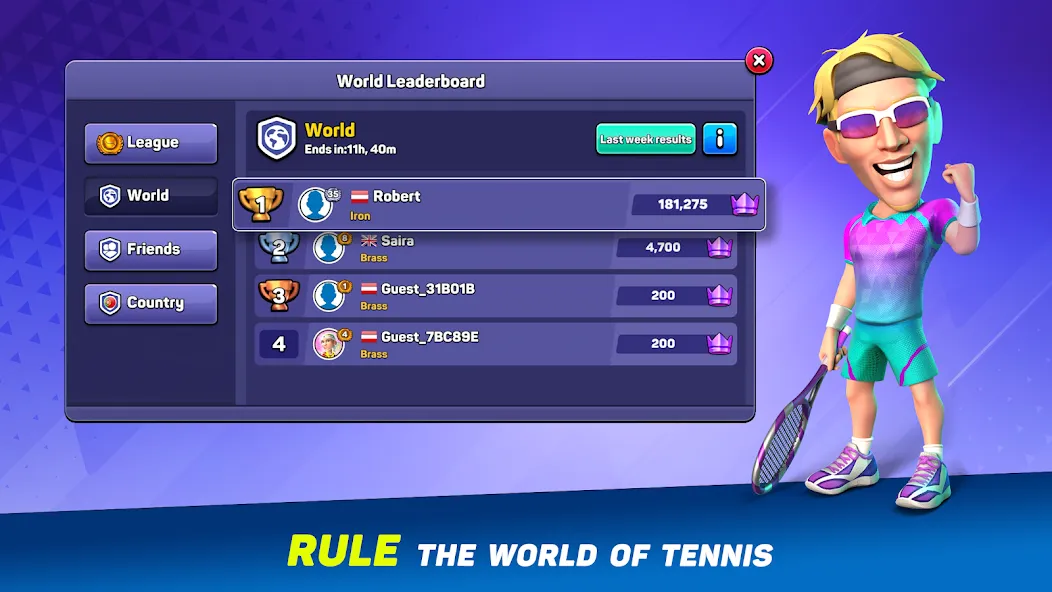 Mini Tennis: Perfect Smash (Мини Теннис)  [МОД Много денег] Screenshot 4