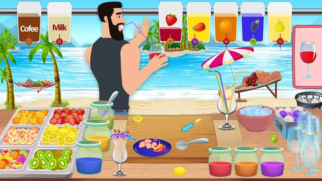 Boba cocktail:DIY recipe games  [МОД Бесконечные монеты] Screenshot 1