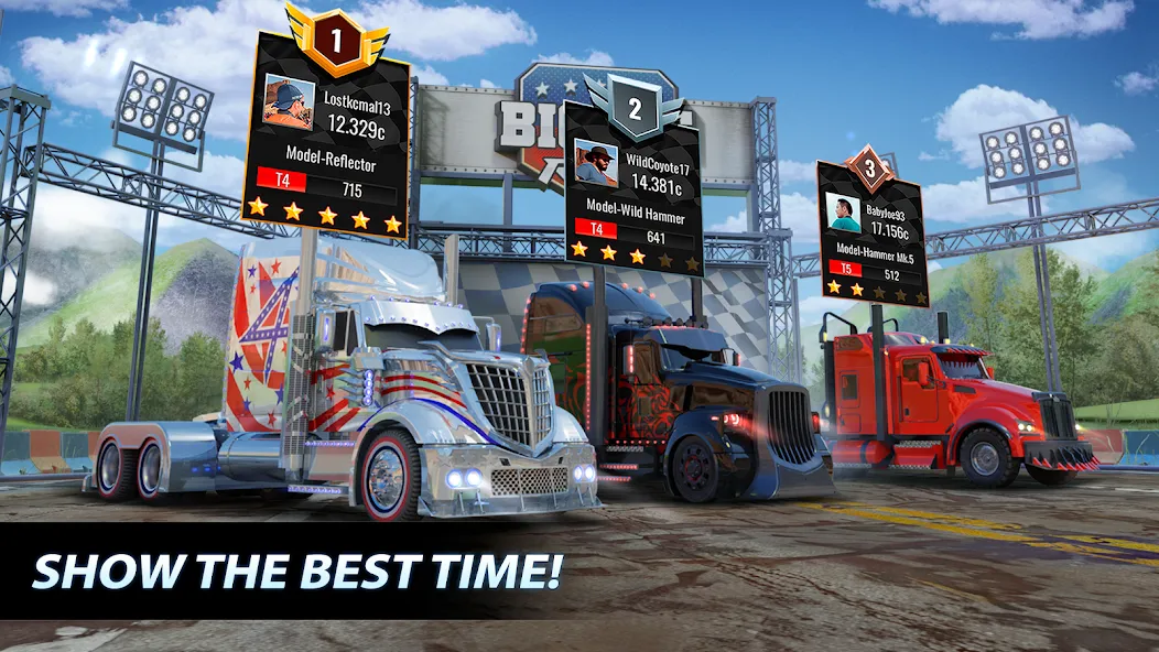 Big Rig Racing: Drag racing (Биг Риг Рейсинг)  [МОД Все открыто] Screenshot 3