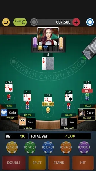 World Blackjack King  [МОД Меню] Screenshot 1