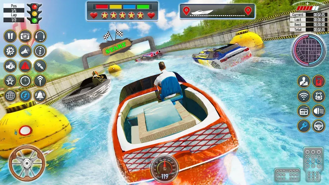 Speed Boat Racing: Boat games  [МОД Много монет] Screenshot 1