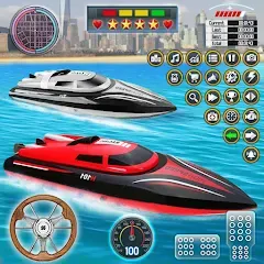 Взломанная Speed Boat Racing: Boat games  [МОД Много монет] - стабильная версия apk на Андроид