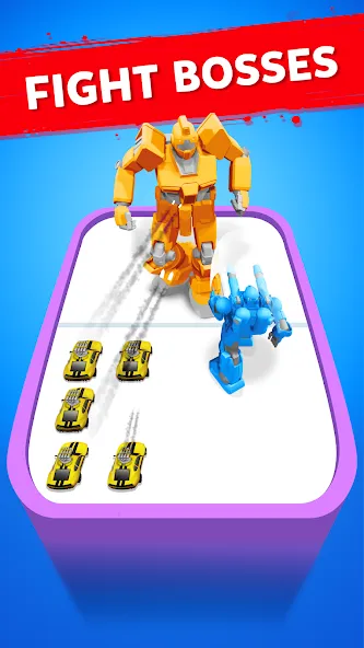 Robot Merge Master: Car Games (Мерж Батл Кар)  [МОД Бесконечные монеты] Screenshot 3