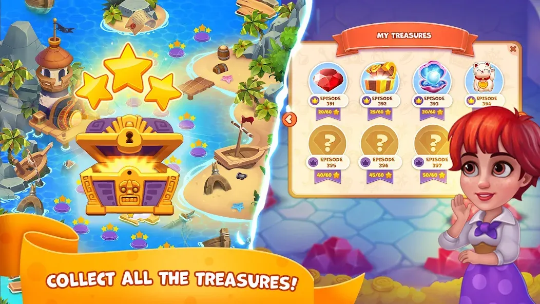 Pirate Treasures: Jewel & Gems  [МОД Много монет] Screenshot 4