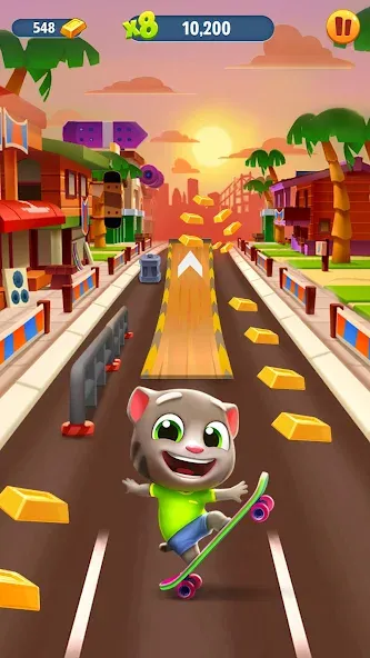 Talking Tom Gold Run  [МОД Бесконечные монеты] Screenshot 1