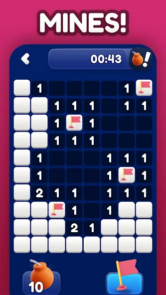 Minesweeper Bomb Mines Game (Майнсвипер разблокирует уровни Марка)  [МОД Mega Pack] Screenshot 1