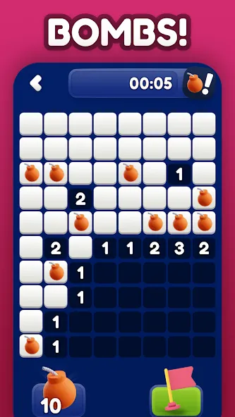 Minesweeper Bomb Mines Game (Майнсвипер разблокирует уровни Марка)  [МОД Mega Pack] Screenshot 3