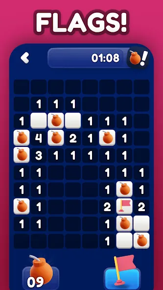 Minesweeper Bomb Mines Game (Майнсвипер разблокирует уровни Марка)  [МОД Mega Pack] Screenshot 4