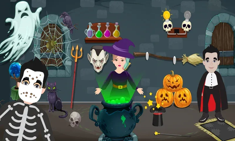 Pretend Play Halloween Party (Претендуй на Хэллоуинскую вечеринку)  [МОД Бесконечные монеты] Screenshot 1