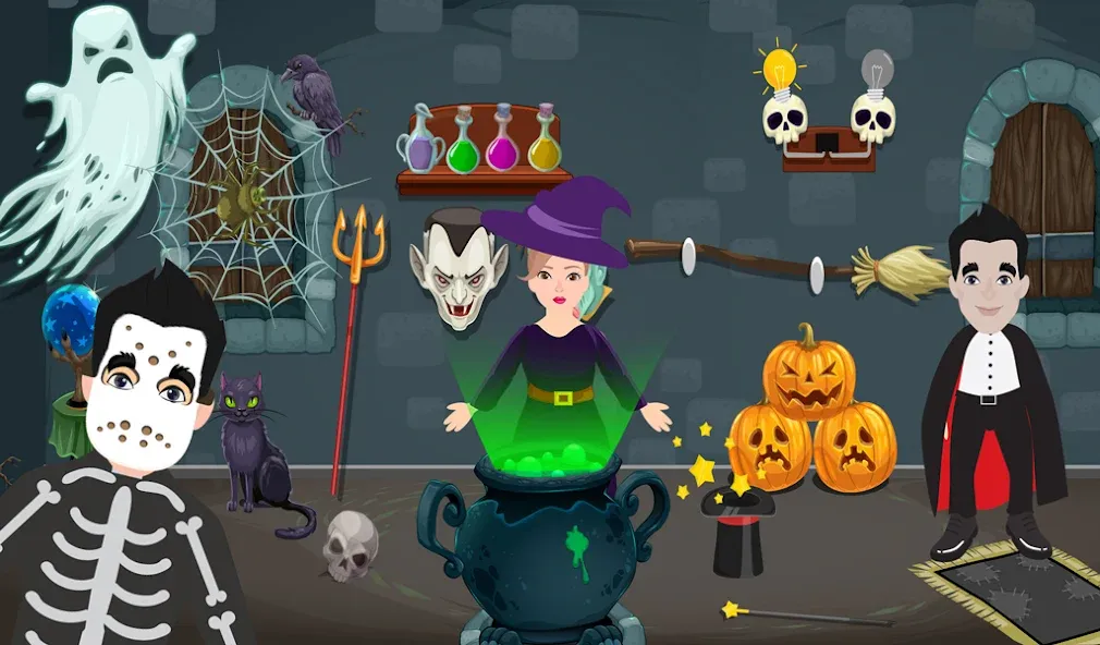 Pretend Play Halloween Party (Претендуй на Хэллоуинскую вечеринку)  [МОД Бесконечные монеты] Screenshot 5